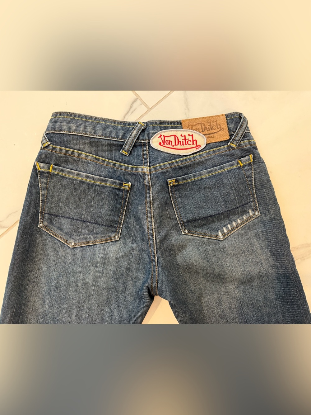 Von Dutch Vintage Blue Denim Jeans with Patch Logo